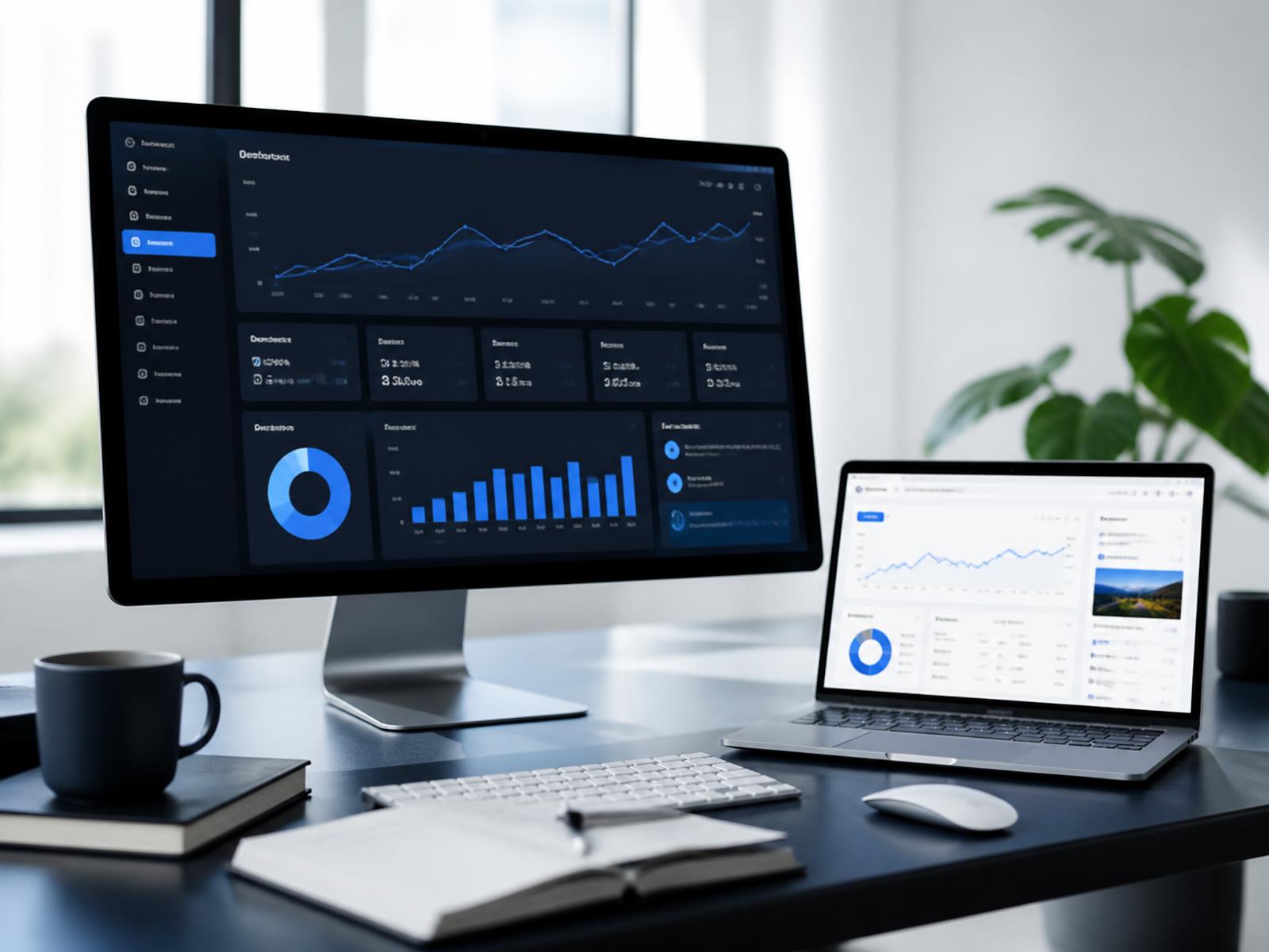Marketing performance dashboard showing lead volume and acquisition cost trends